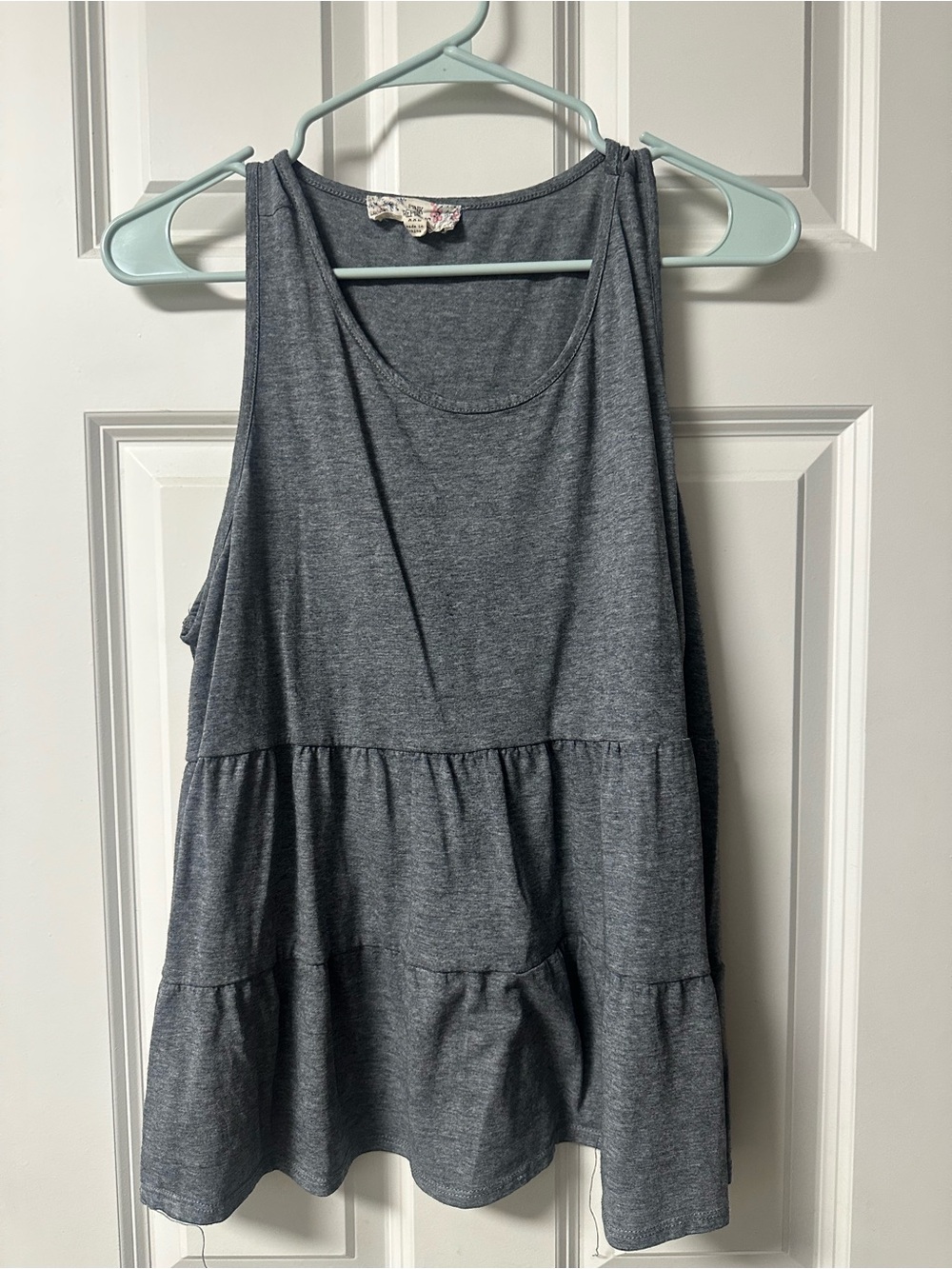 Pink Republic Heather Gray Tiered Tank Top